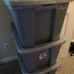 3 Gray totes 