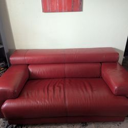 Red Leather Sofa And Loveseat 
