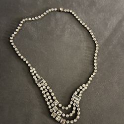 Vintage Costume Necklace With Rhinestones
