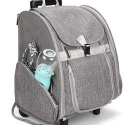 Lollimeow Pet Rolling Carrier, Dog Backpack with Wheels, Cats, Puppies Travel Bag with Wheels