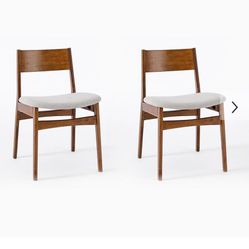 West Elm Baltimore Dining Chairs Solid Cherry Wood