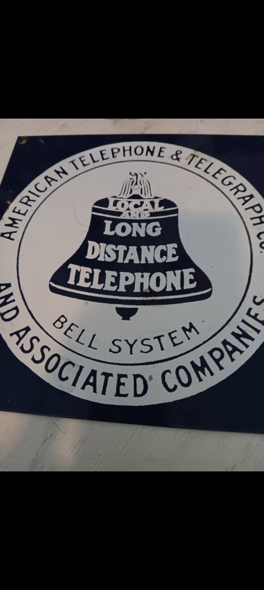 Antique AT&T Enamel SIGN