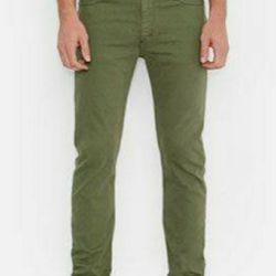 Levi's Men's 513 Slim Straight Stretch Olive Stretch Jeans - 36×30
