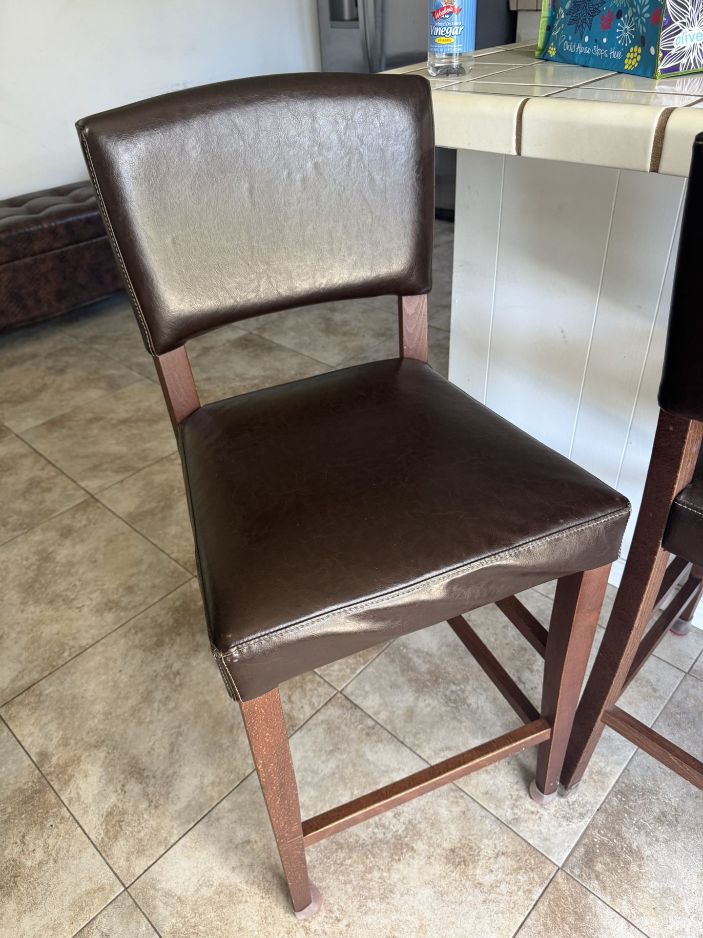 Leather barstool