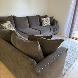 Grey Sofa With Pillows