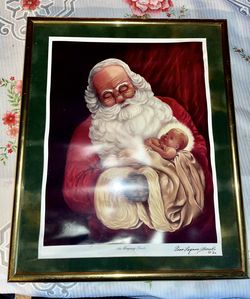 Santa Holding Baby Jesus Wall Art 