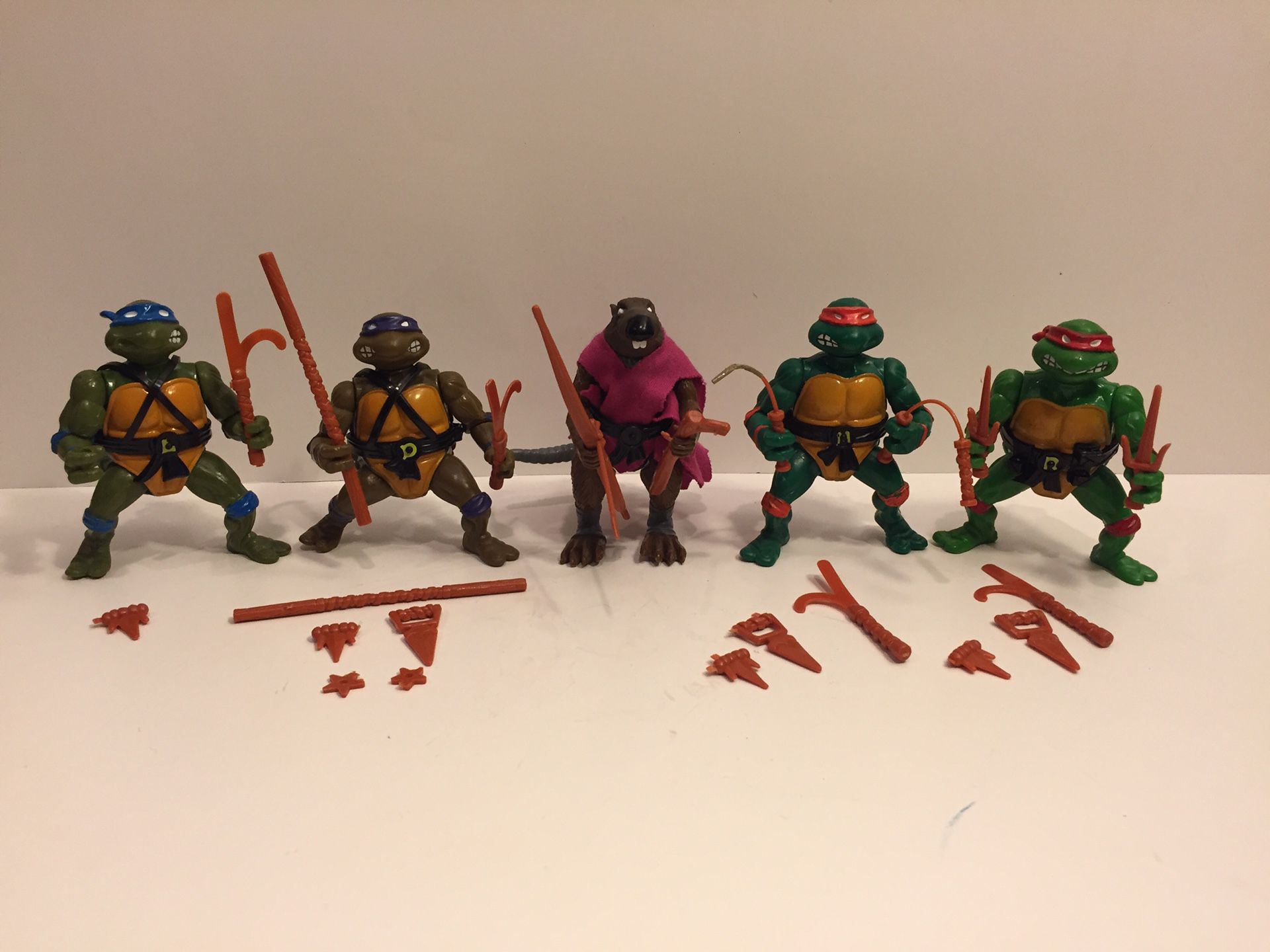 1988 TMNT Turtles Lot - Vintage Action Figure Toy Playmates - Splinter - Teenage Mutant Ninja Turtles