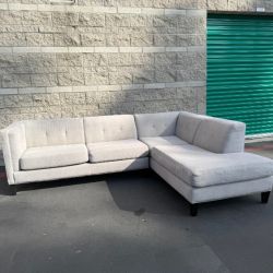 Tufted Gray Sectional Sofa with Chaise - Delivery Available!