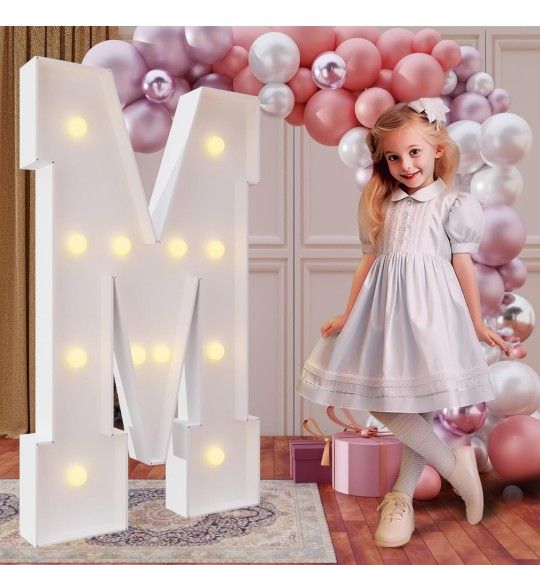 imprsv 4FT Marquee Light Up Letters for Birthday Party Decorations Marquee Letters for Marry Me Wedding Event Bridal Shower Engagement Anniversarty Pa