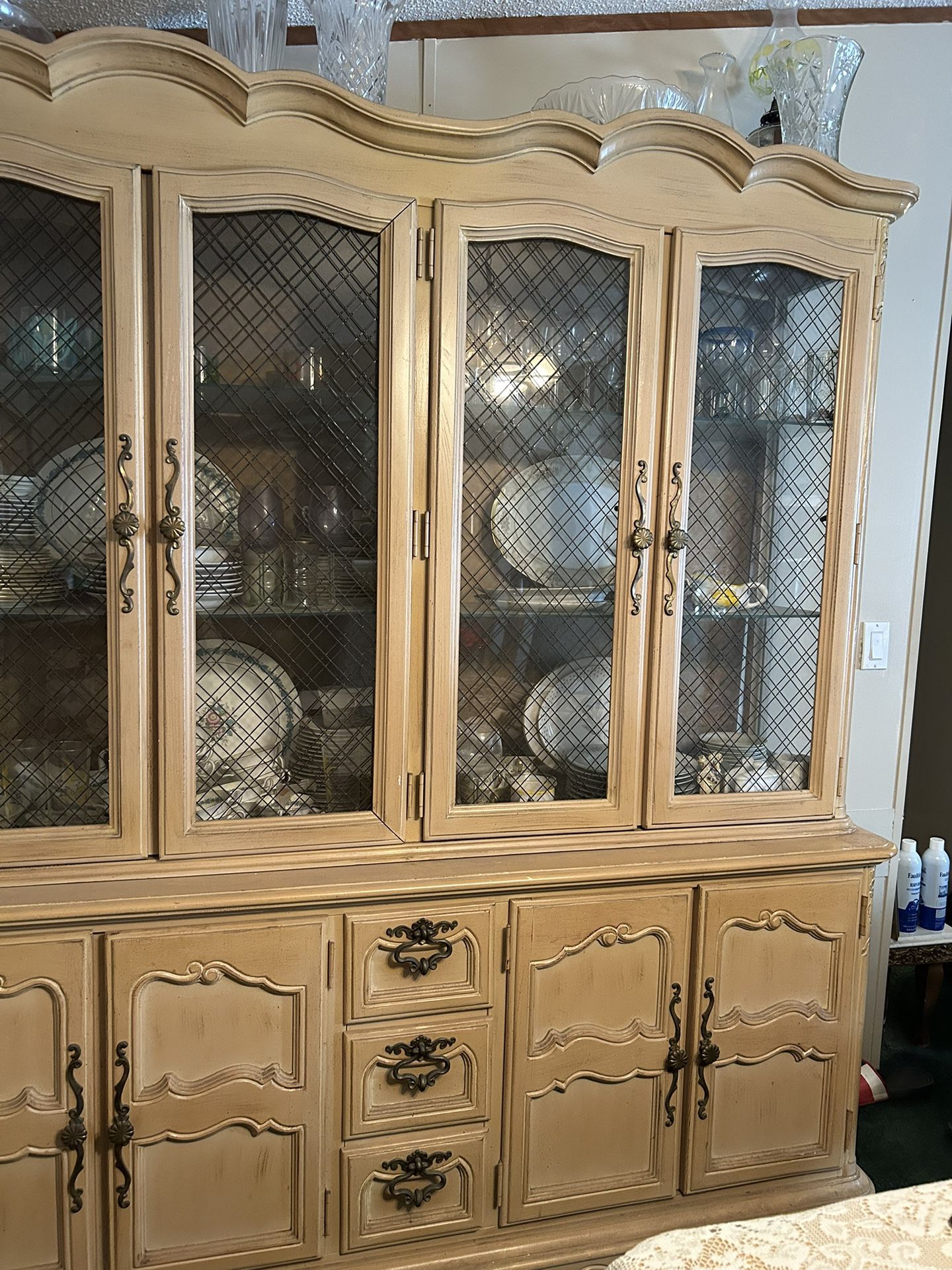 Antique China Cabinet, Dinette Table And Buffet 