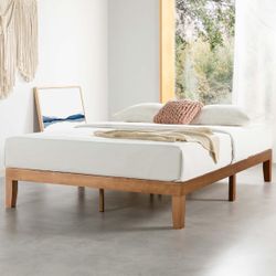 Natural Wood Full-Size Bed Frame
