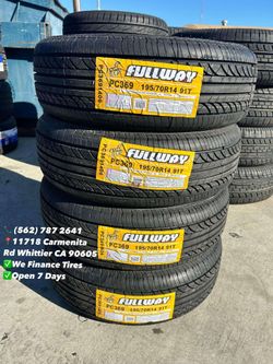 195/70R14 Fullway New Set of Tires Installed and Balanced Set de Llantas Nuevas Instaladas y Balanceadas