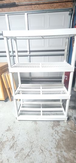 White Plastic 4-Tier Storage Shelving Unit