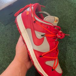 Size 9 - Nike off White Dunk Red University 