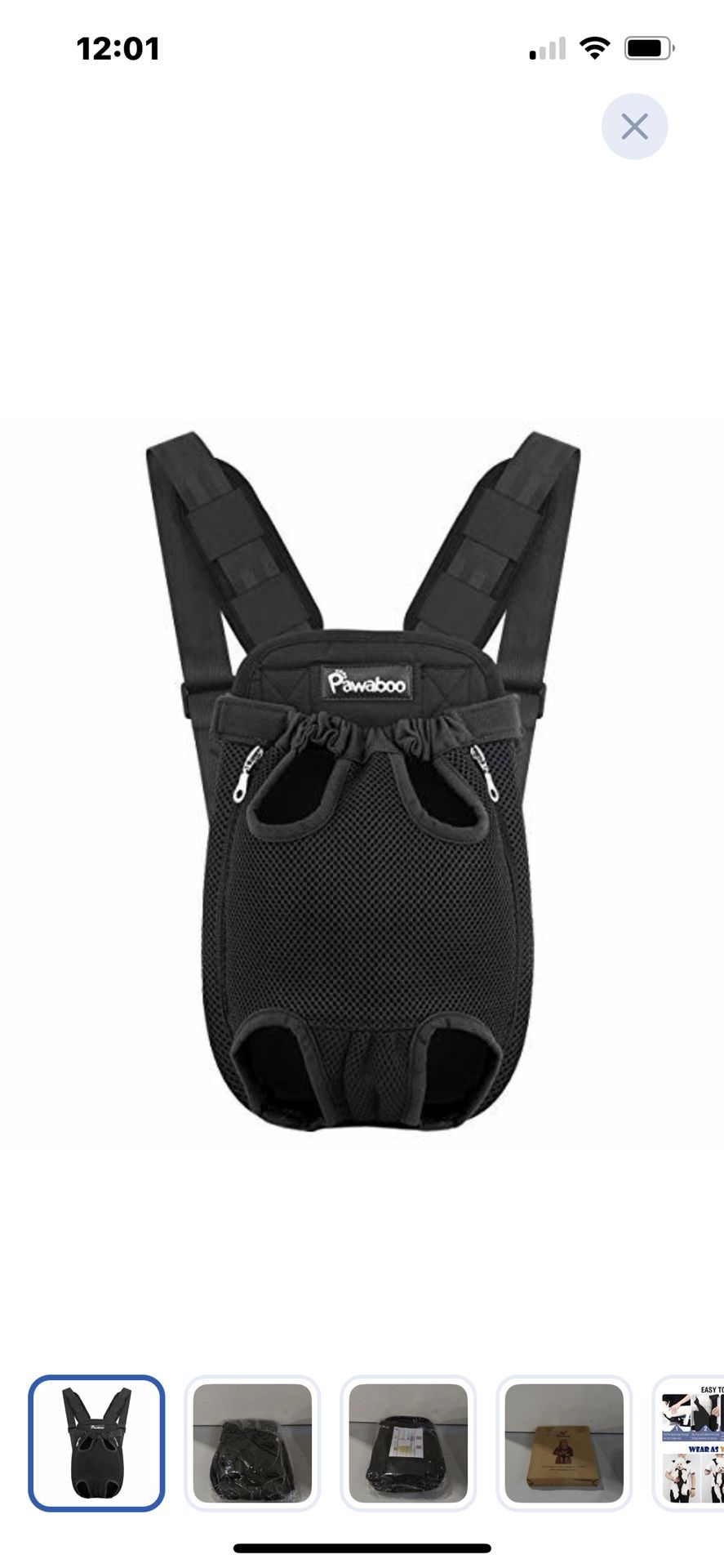“New”pet Backpack Carrier (dog,cat,etc.)Adjustable,front Carry(Black)up To 18 Lbs(retail$35)