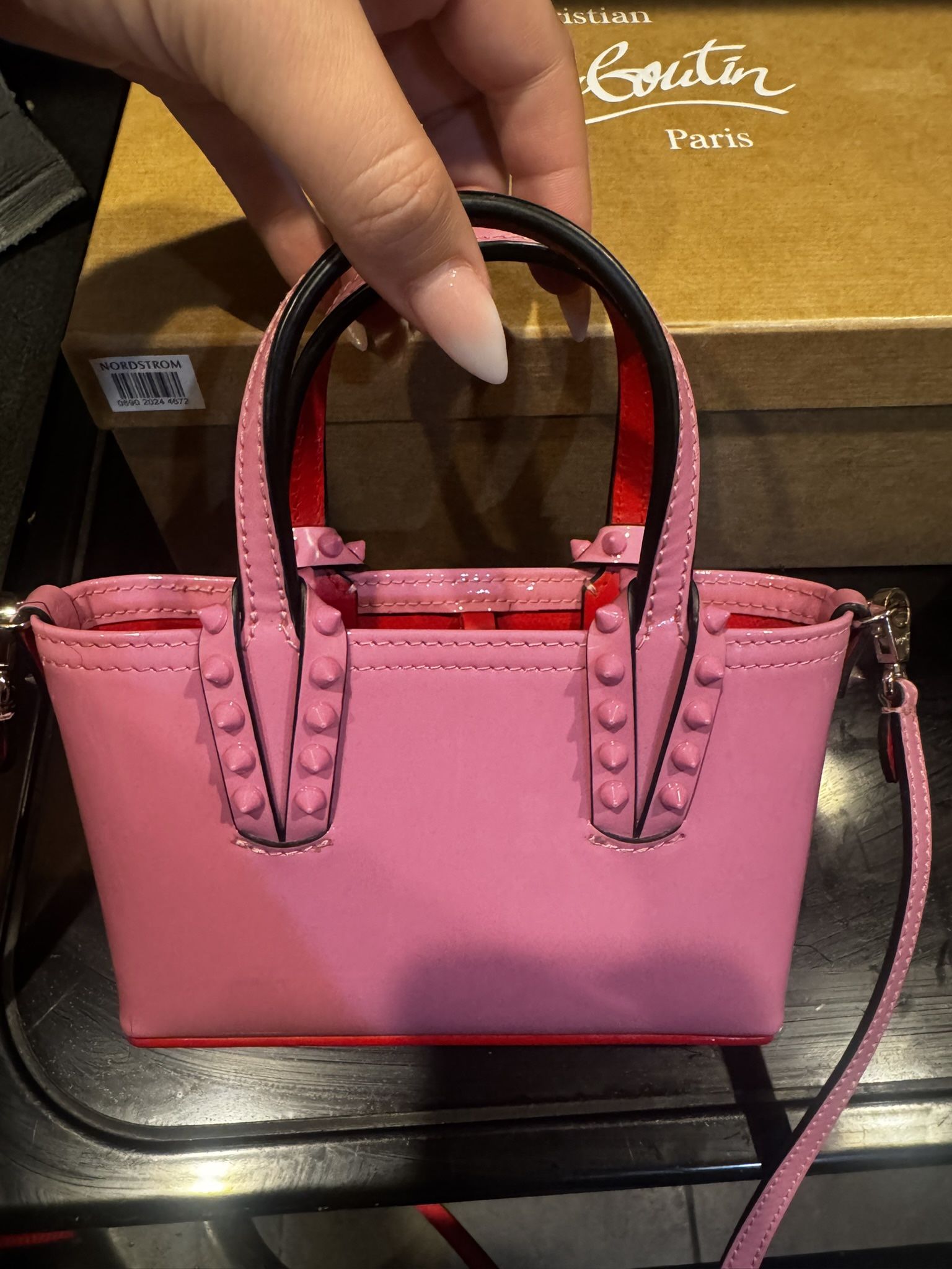 Christian Louboutin Nano patent tote purse/bag