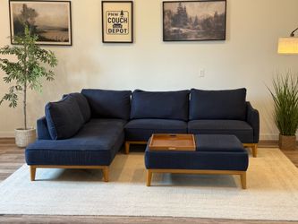 Macy’s Midnight blue Jollene sectional couch