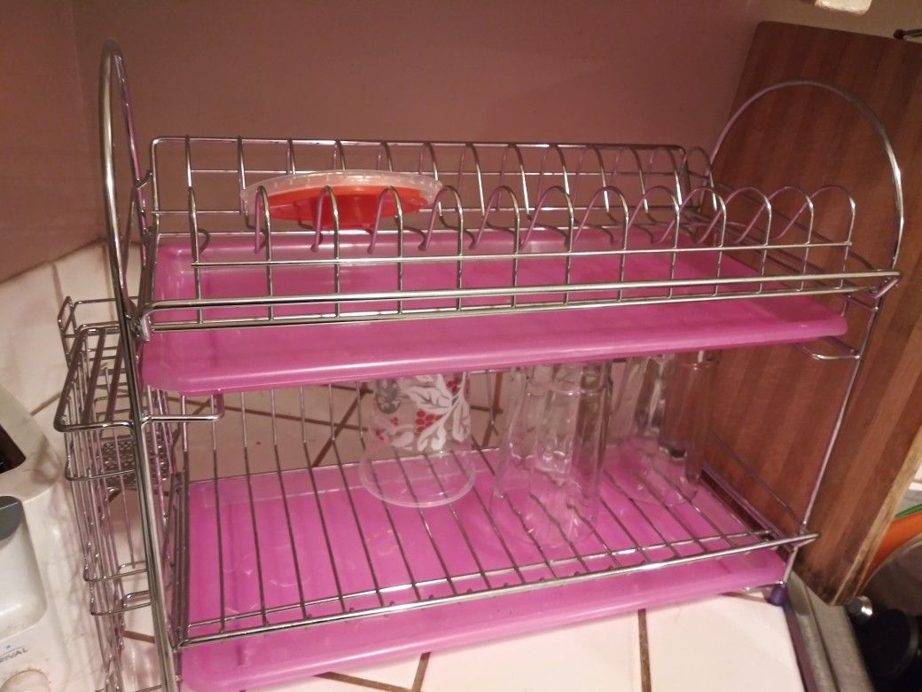 Pink tray dish rack for Sale in San Jose, CA - OfferUp