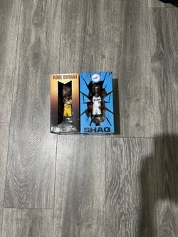 Kobe Bryant dodgers bobblehead and Shaq bobblehead