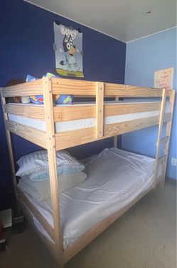 Natural Twin Over Twin Solid Wood Bunk Bed