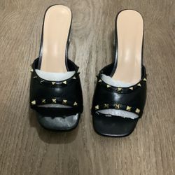 Bamboo, Black Heel Sandals