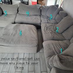 Sectional Couch 6 Piece Grey