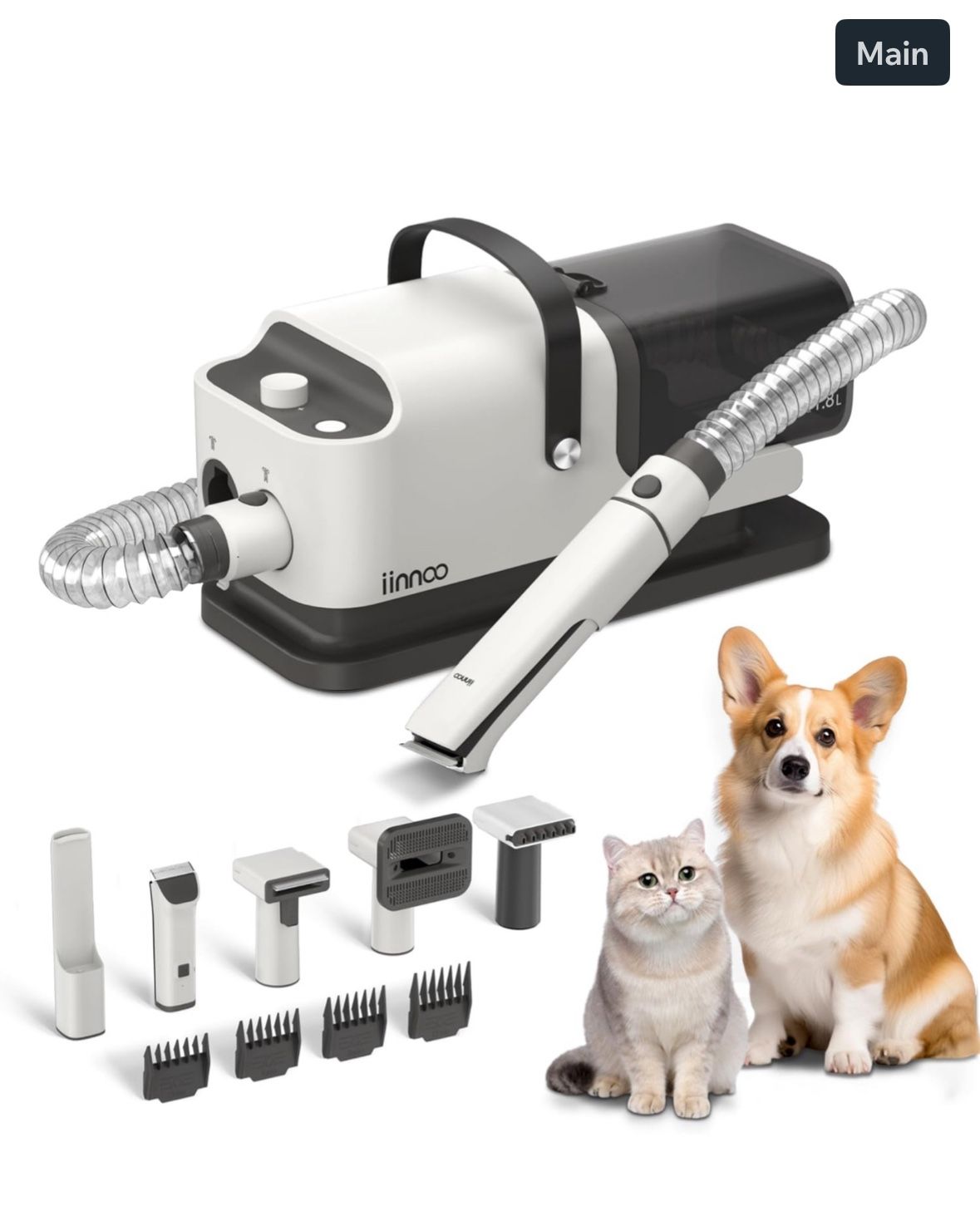 A100 Dog Grooming Vacuum & Dryer, All in One 26000Pa Dog Grooming Kit for Sheddi