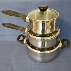 Set of 3 WearEver Cookware Pots
