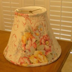 Vintage Linen Floral Bell Shaped Lamp Shade