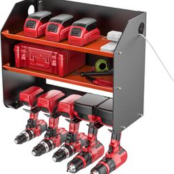 Wall Mount Power Tool And Battery Organizer