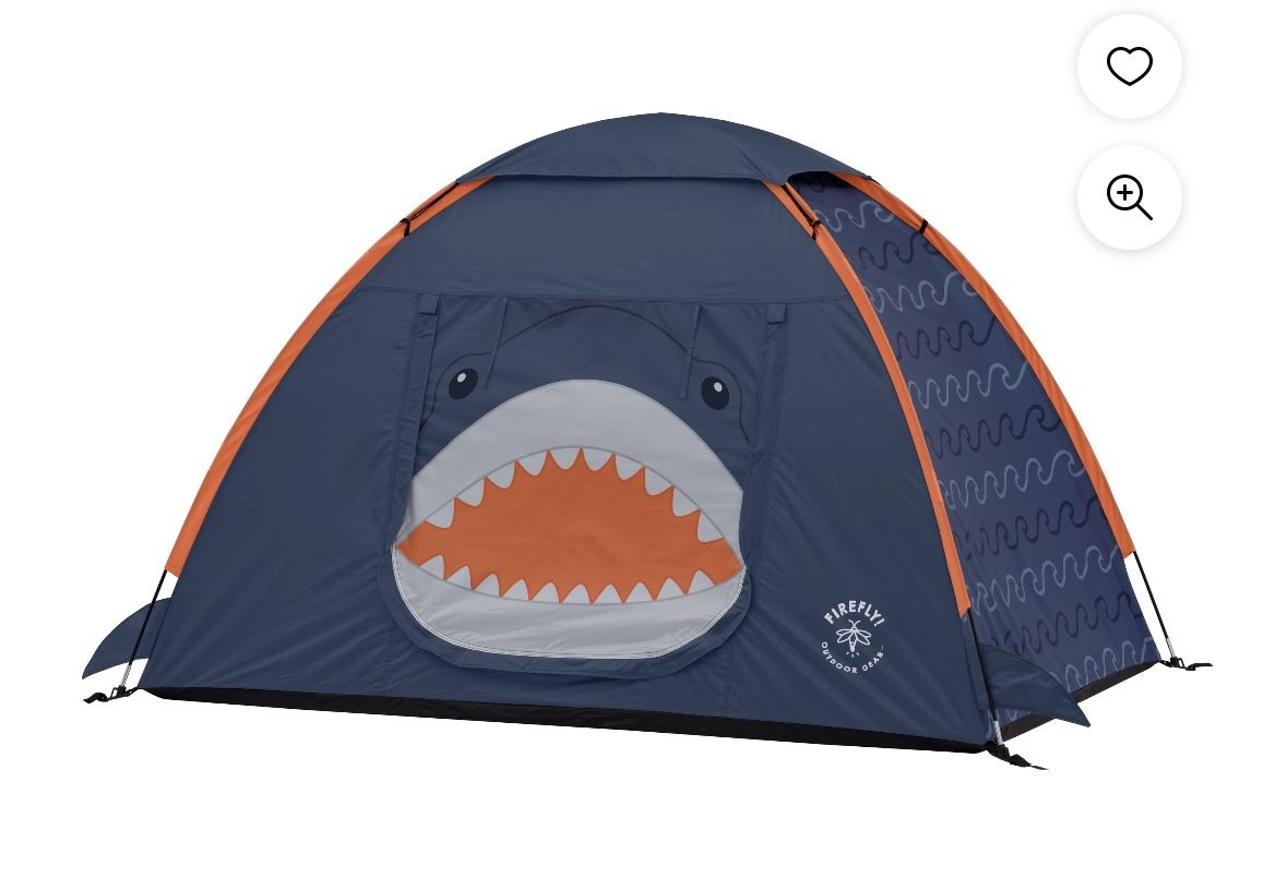 Firefly! Outdoor Gear Finn the Shark 2-Person Kid's Camping Tent - Navy/Orange/G