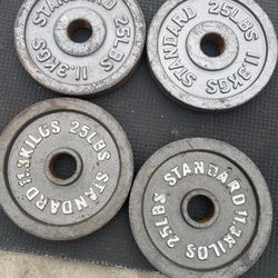 2 Pairs Of 25 Pounds Olympic Weights 