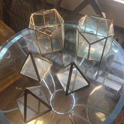 Geometric Shapes Gold And Glass 
