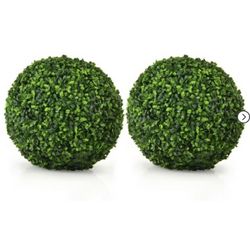 New! 2 PCS Artificial Boxwood Topiary Balls Indoor Outdoor Homes for Party Decorations