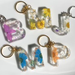 Custom Handmade Resin Letter Keychains
