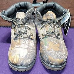 Faded Glory Boys Camo Boots Size US 5 UK 4 EUR 37.5 Hiking Trail