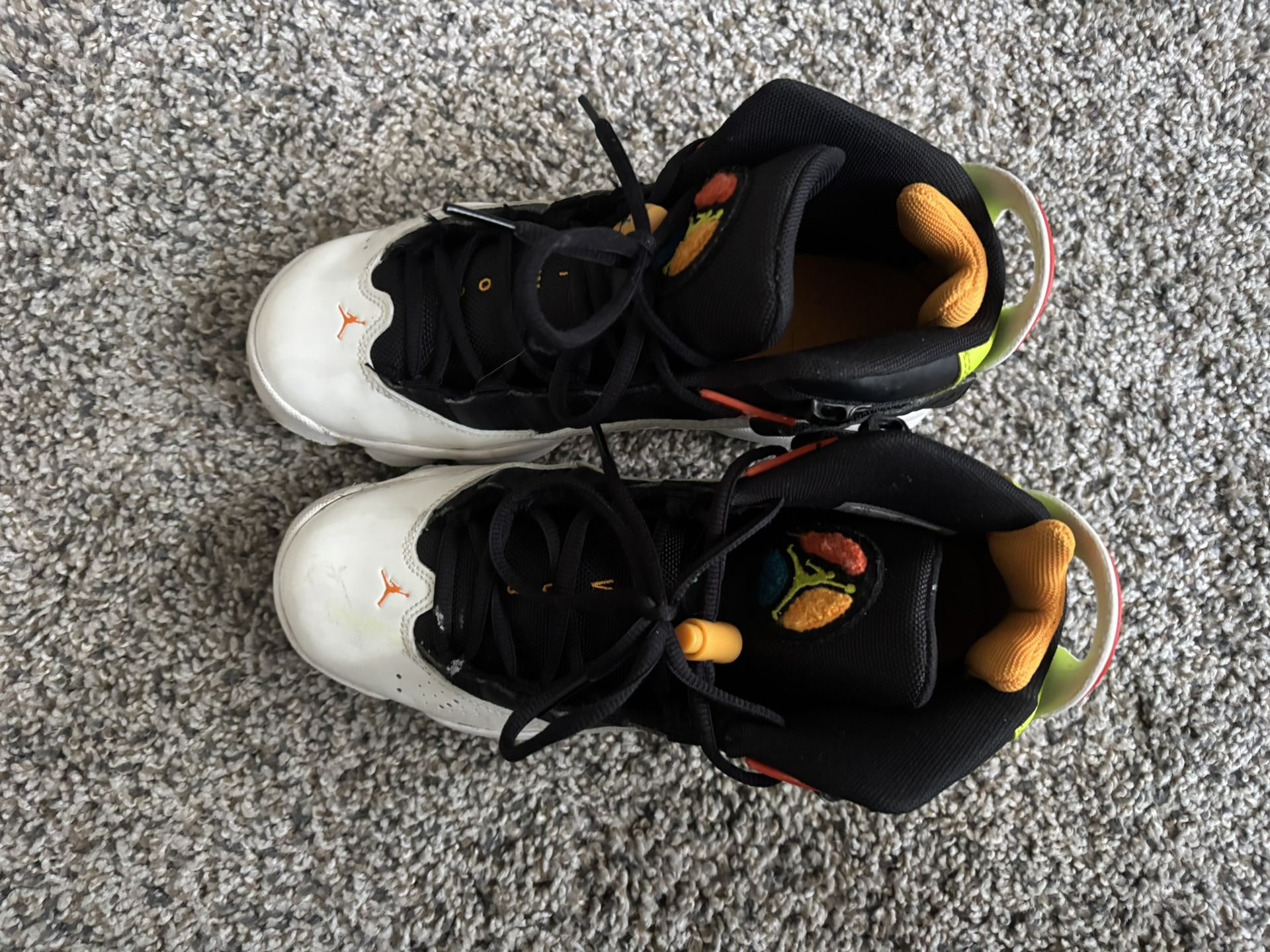 Jordan 6 Rings White/Neon Green/Orange 6.5Y