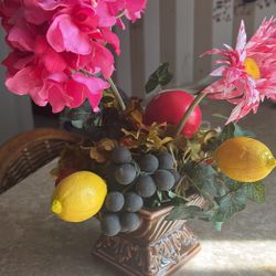 Artificial Assorted Flowers 💐 With A Glass Vase