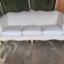 White Sofa Wood Really Nice. 