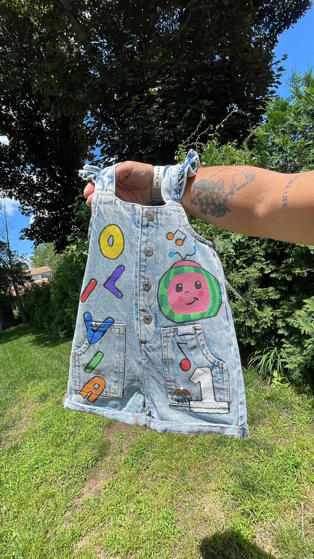 Custom Cocomelon  Birthday Overalls 