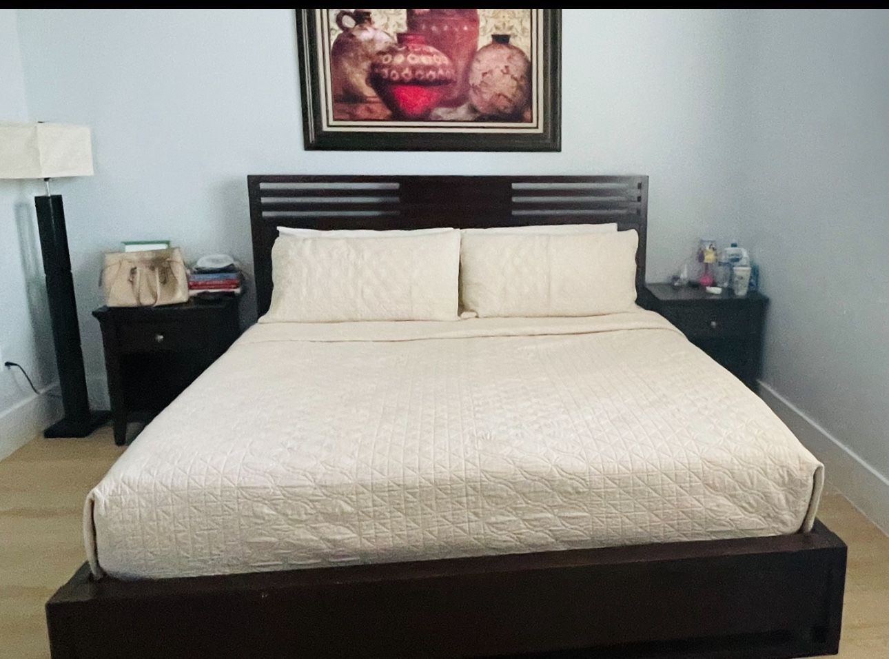 King Size Bed And One Side Table- $85