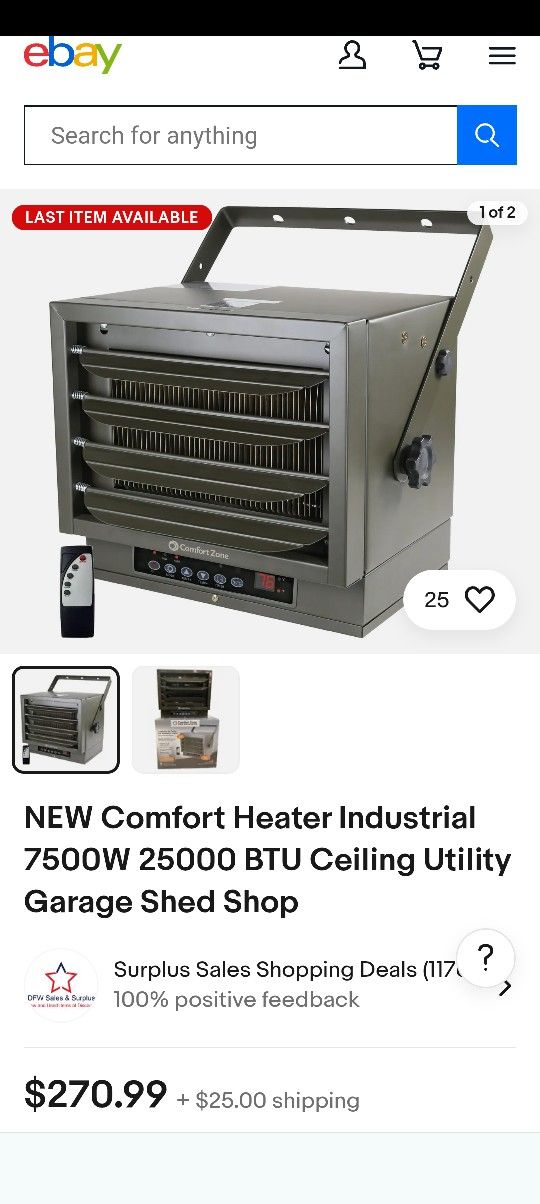 Comfort Zone Industrial Shop Heater