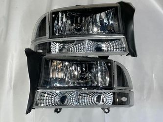 98-04 Dodge Dakota 97-03 Dodge Durango Black Housing Clear Corner Headlights