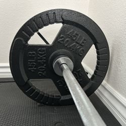 Olympic Barbell And Weight Plates 