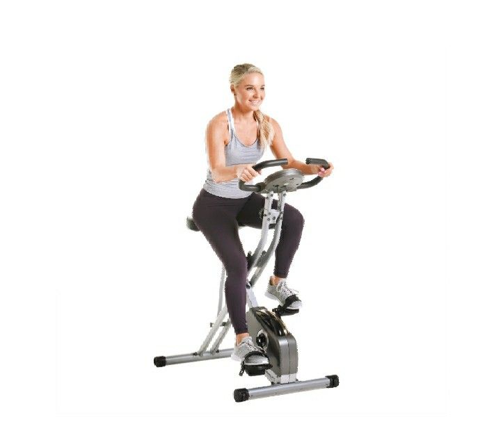 Foldable Exercise Bike with Pulse Monitoring for Home Workout