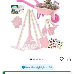 Brand new Kids Gardening Tools Outdoor Toys Set Backyard Play with Wheelbarrow Educational STEM Learning Pretend Toys Outdoor Indoor for Toddlers Kids