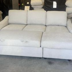 FABRIC SLEEPER SOFA WITH REVERSIBLE CHAISE 