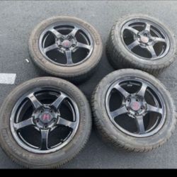 4 - 205/55r16 225/50r16 5x114.3 5x4.5 Stock Honda S2k S2000 AP1 Civic Accord Camry Wheels Rims 90% Treads Tires!!!!!!!!!!!