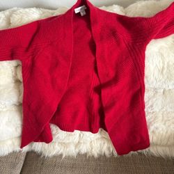 vintage coldwater creek lambswool & angora red cardigan