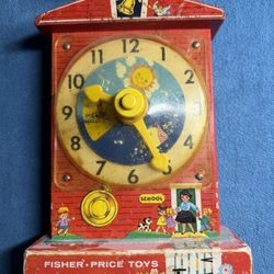 Vintage 1960s Teaching Clock Fisher Price